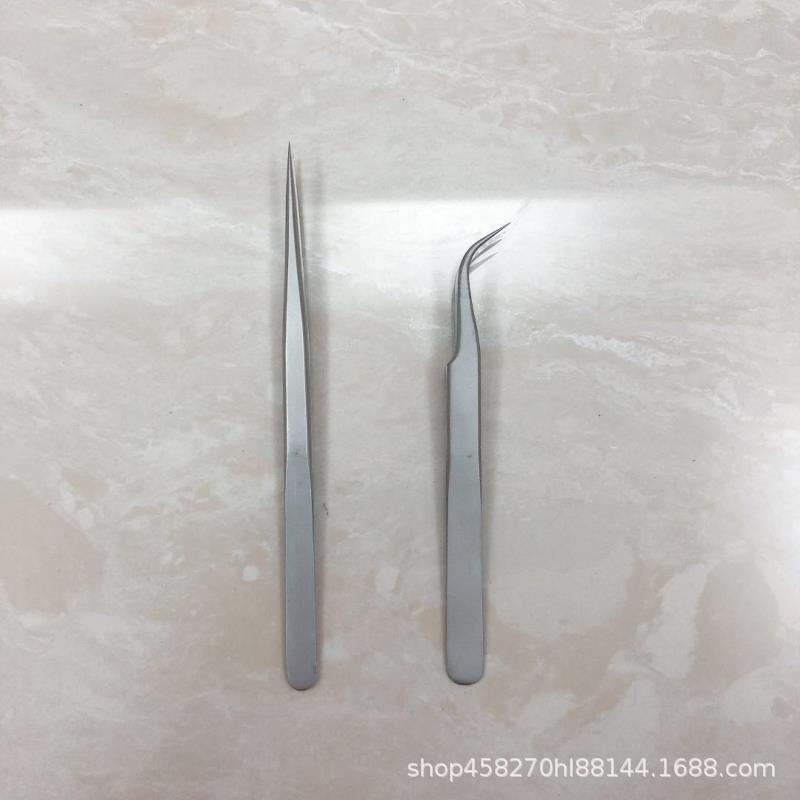 不锈钢精密磨砂镊子弯头尖头直尖电子焊接燕窝挑毛镊夹子针头