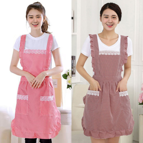 Korean-style Fashionable Double-Layer Stain- and Oil-Proof Apron for Kitchen Cooking — Cute Princess Design, Ideal as a Household or Women's Workwear Cover-Up