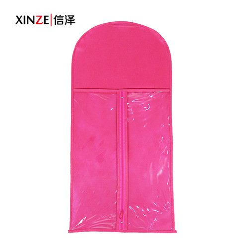 Non-woven fabric PVC wig storage bag, wig dust cover bag, cross-border supply non-woven wig bag