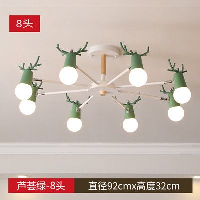 Lámpara de araña de estilo nórdico sala de estar simple casa moderna personalidad creativa asta dormitorio comedor lámpara ventas directas de la fábrica