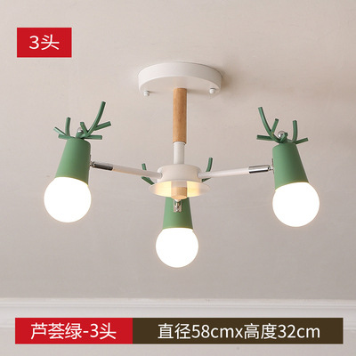 Lámpara de araña de estilo nórdico sala de estar simple casa moderna personalidad creativa asta dormitorio comedor lámpara ventas directas de la fábrica