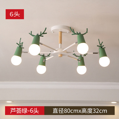 Lámpara de araña de estilo nórdico sala de estar simple casa moderna personalidad creativa asta dormitorio comedor lámpara ventas directas de la fábrica