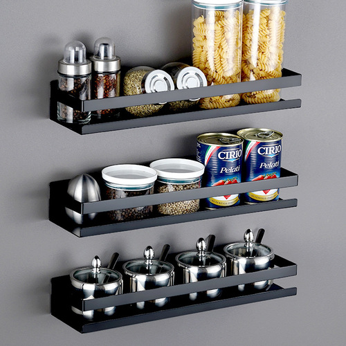 304 Stainless Steel Kitchen Shelf Spice Rack Kitchen Utensil Storage Wall Mount without Drilling