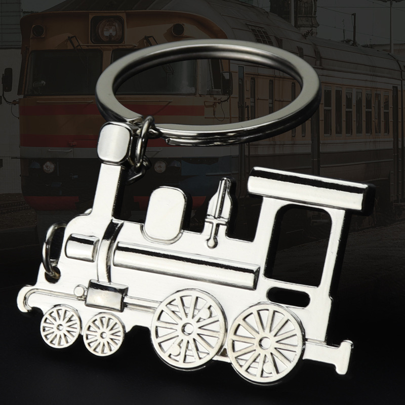 Spot wholesale metal classic car locomotive keychain creative promotional activities gift lettering pendant