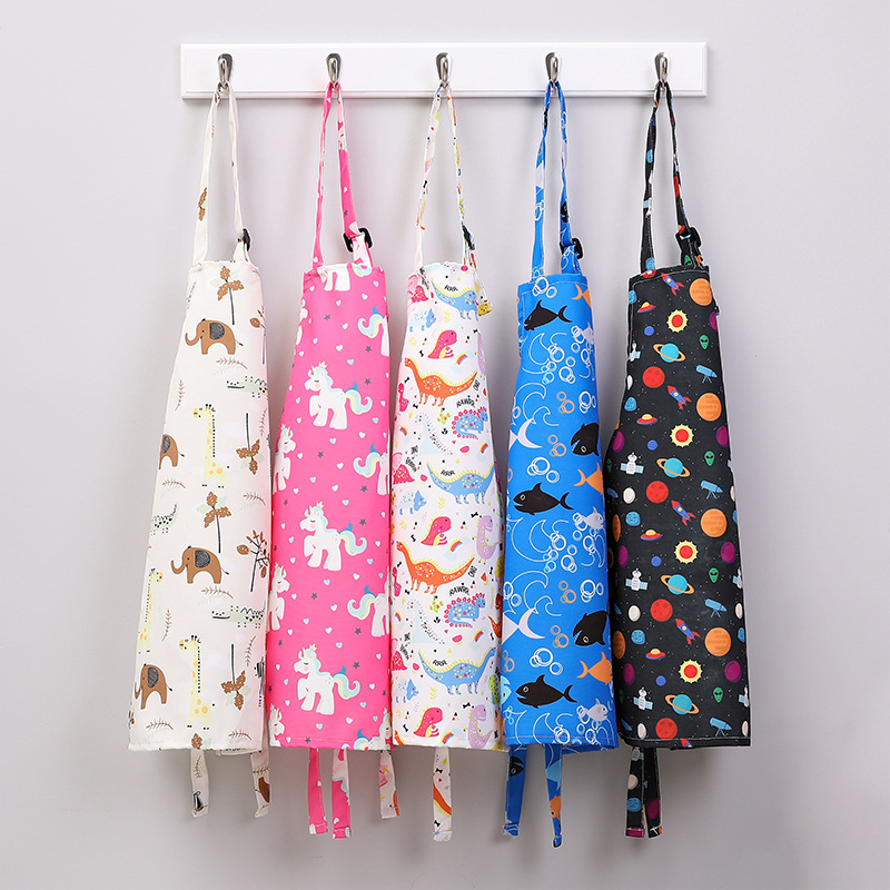 Delantal de impresión de alta gama de poliéster de algodón de poliéster delantal de lona bordado de transferencia térmica delantal de niños original al por mayor