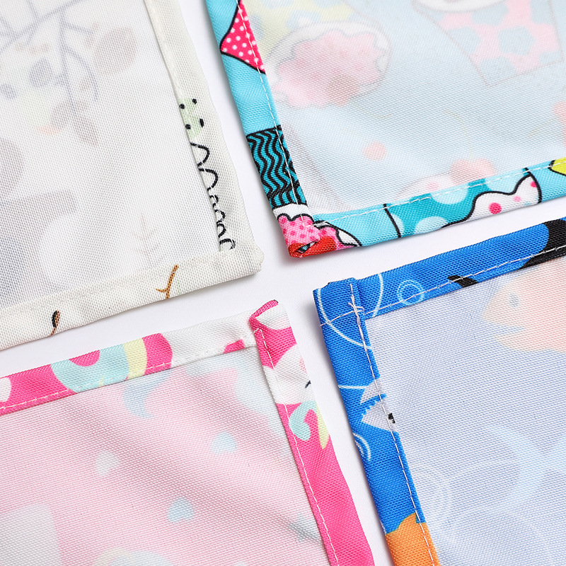 Delantal de impresión de alta gama de poliéster de algodón de poliéster delantal de lona bordado de transferencia térmica delantal de niños original al por mayor