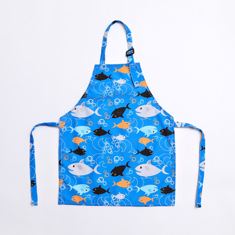 Delantal de impresión de alta gama de poliéster de algodón de poliéster delantal de lona bordado de transferencia térmica delantal de niños original al por mayor