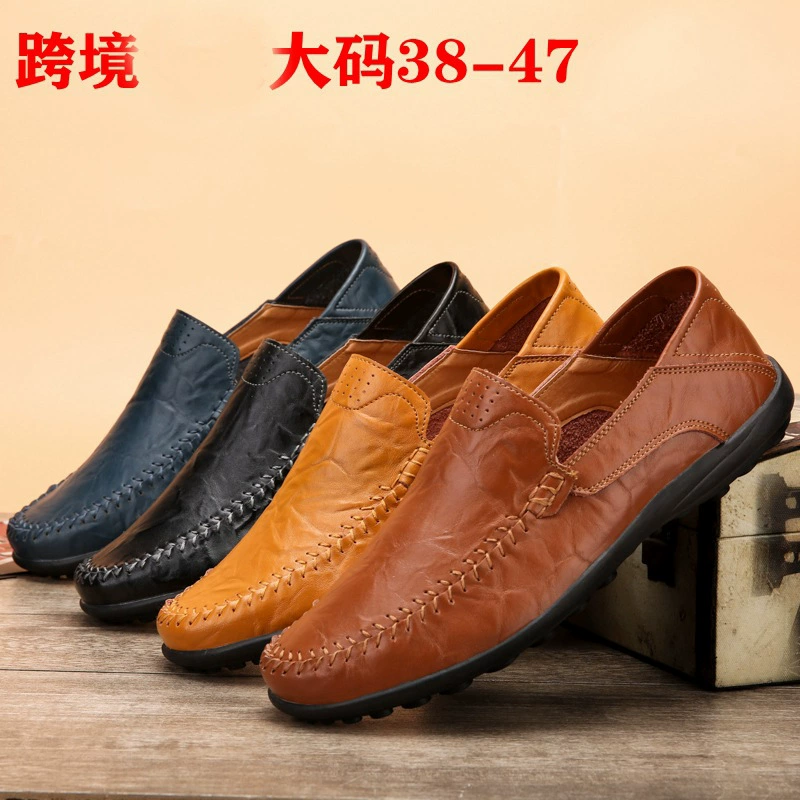 Трансграничная Мужская обувь больших размеров 47, повседневная обувь, корейские туфли в форме фасоли, обувь с мягким дном и мягкой поверхностью, обувь на флисовой подкладке, мужская обувь оптом