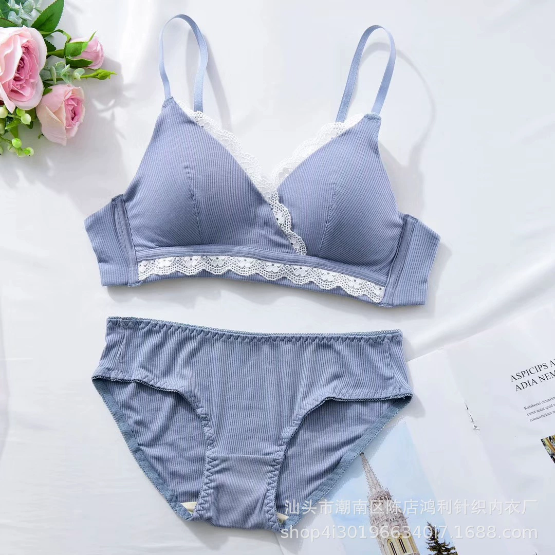 Summer ultra thin white supporting sexy breathable wireless bra for students