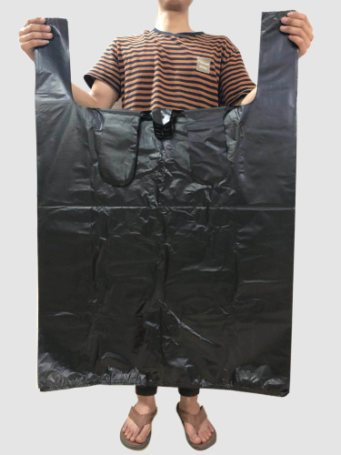 Black Large Plastic Bag for Household Wholesale Packaging Storage Bag, Heavy-Duty Extra Large Clothing Packaging Bag, Handle-Type Trash Bag