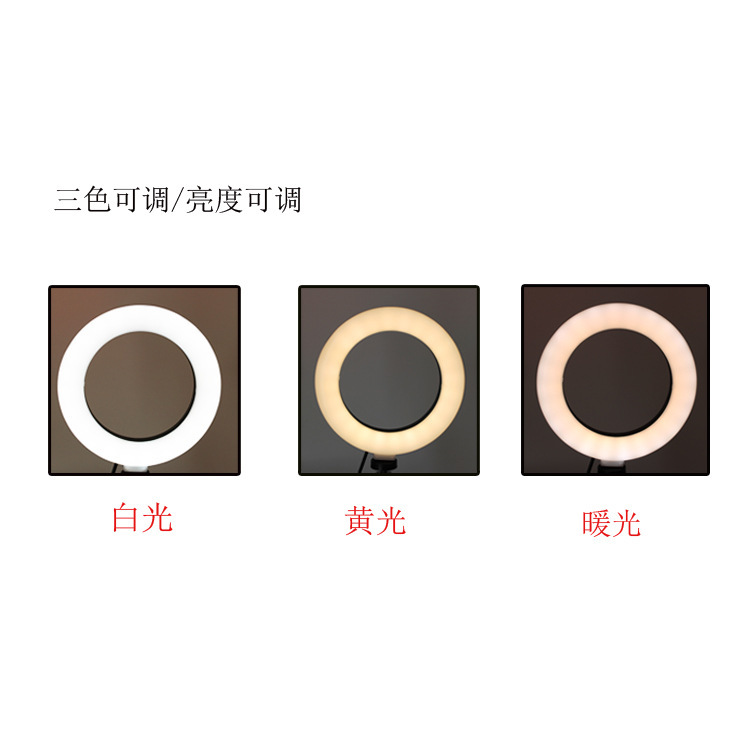 Luz de relleno de fábrica directa en vivo LED anillo de luz de relleno luz trípode soporte de flash teléfono móvil Luz de relleno