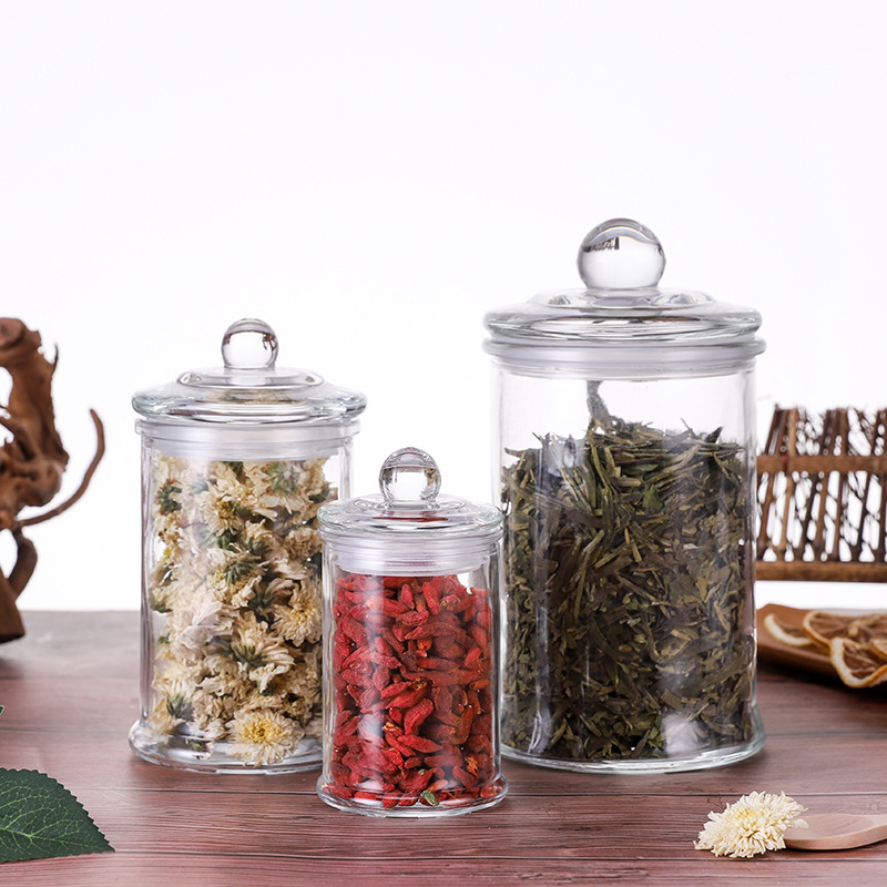 Transparent Glass Jar Household Large Sealed Jar Tea Jar Coffee Bean Snack Storage Jar