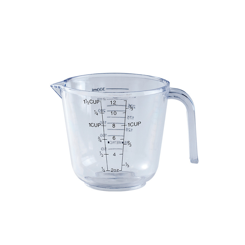 Taza Medidora con Escala 150/300/600/1000ml de Poliestireno, Transparente, para Repostería