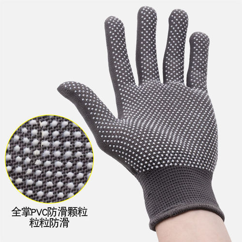 Breathable dotted non-slip gloves labor protection PVC dotted gloves thin dust-free work cycling gloves for work
