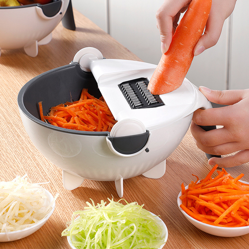 Lazy multi-function vegetable cutter nine-in-one household manual round fruit and vegetable cutting filament fancy vegetable cutting kitchen artifact