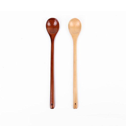 Wooden spoon with long handle, stirring spoon, 33-inch long wooden spoon, extended hot pot spoon, supply with Logo engraving