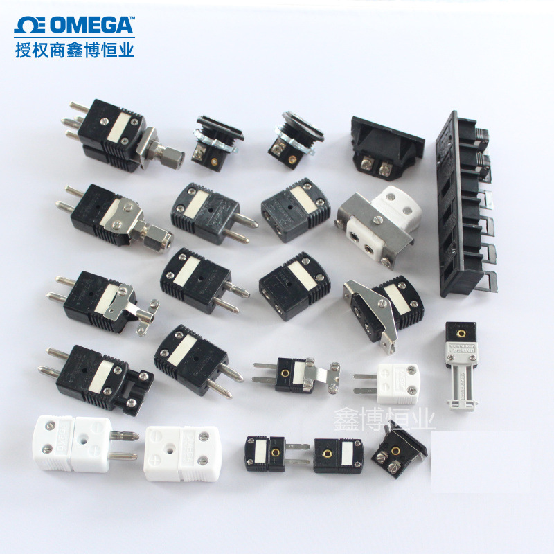 美国奥米佳J型热电偶插头插座黑色炉温线连接器高温感温线端子