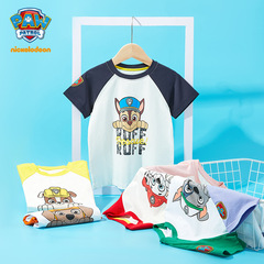 Children's short sleeve t-shirt round neck Woof Woof Team kids' clothing live streaming hot selling unisex kids' cotton t-shirt brand kids' clothing wholesale