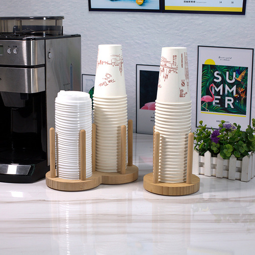 Wholesale Nanzhu disposable paper cup cup taker coffee milk tea shop wooden cup storage rack cup holder dropshipping