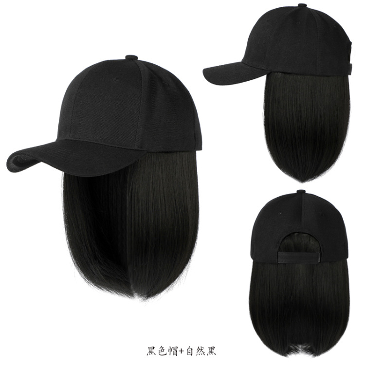 Xiong BA con el sombrero peluca Integrado DE LA Onda cabeza gorra de béisbol Bobo cabeza de pelo corto de simulación de pelo de moda natural peluca cap