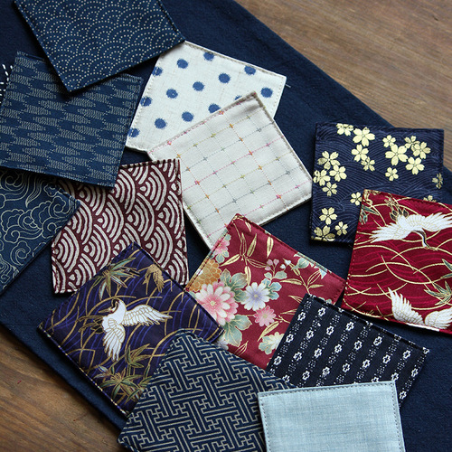 40 colors high-end Chinese style square cotton and linen jacquard fabric placemats printed brocade Japanese style tea coasters insulation mats logo