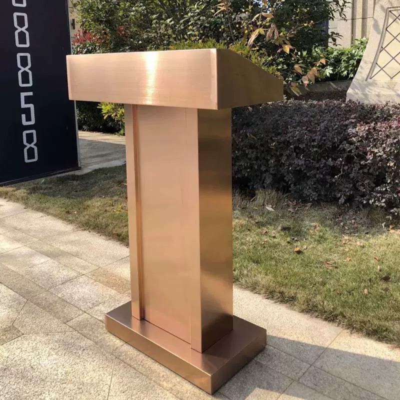 不锈钢演讲台发言台接待台迎宾台主持台户外讲桌讲台咨询台培训台