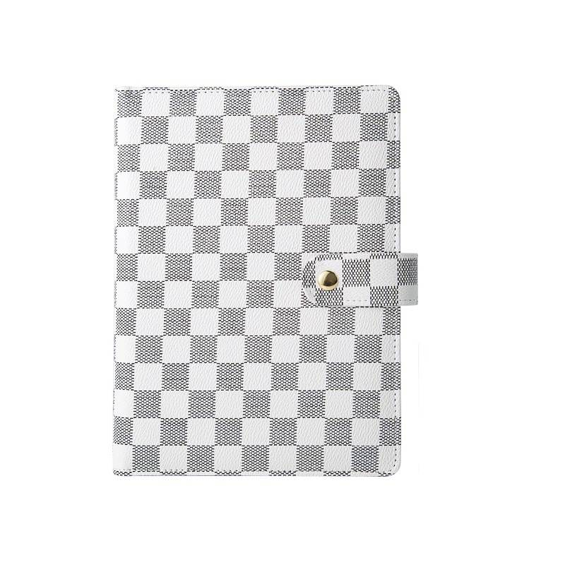 A5 ノートブックルーズリーフブックハイグレードレザーカバーチェック柄ノートブックメモ帳日記卸売|undefined