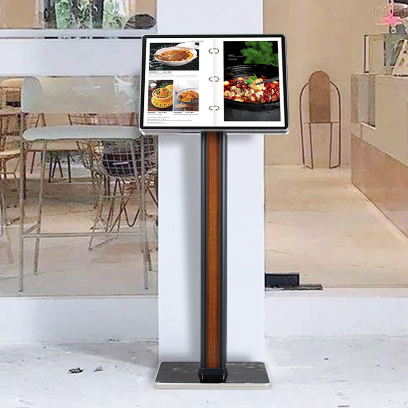 菜单架餐厅菜谱架铝合金活页参数文件公示架资料架门口立式展示牌