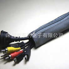 厂家批发高阻燃网管黑色PET拉链式纺织套管光纤电缆保护套管
