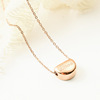 Fashionable golden necklace with letters, Korean style, English letters, pink gold, does not fade, wholesale