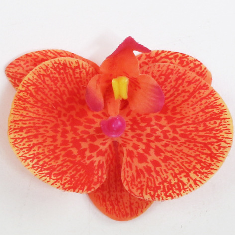 Orquídea artificial Phalaenopsis en maceta de cerámica grande, decoración de interior, flores de seda realistas