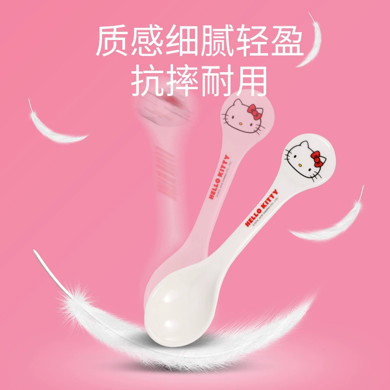 Hello kitty, подлинная посуда для кормления детская творческая милая ложка для прикорма
