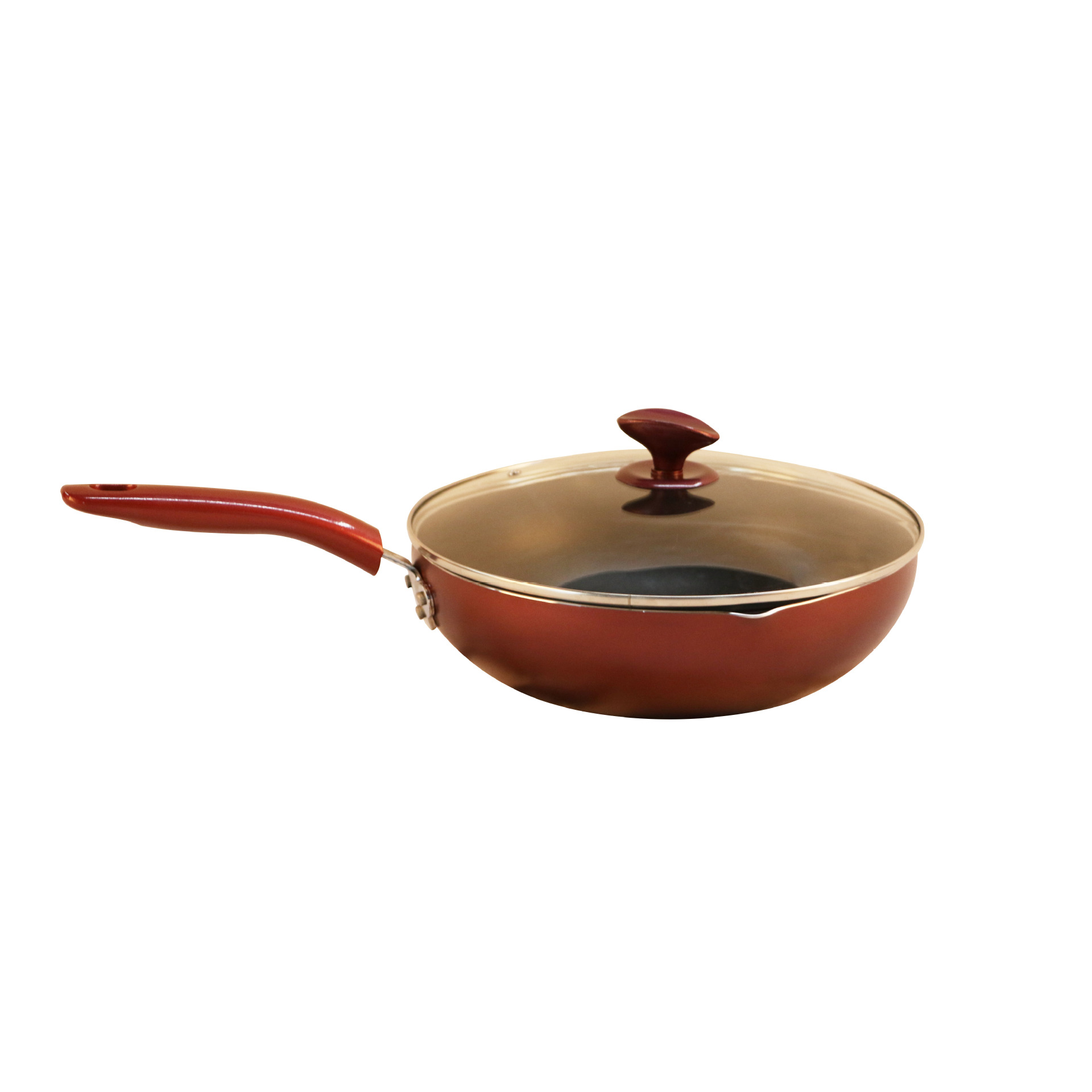 Yipinhong hogar anti-lampblack wok antiadherente maifan WOK de piedra con colador hogar cocina wok fuego magnético Universal