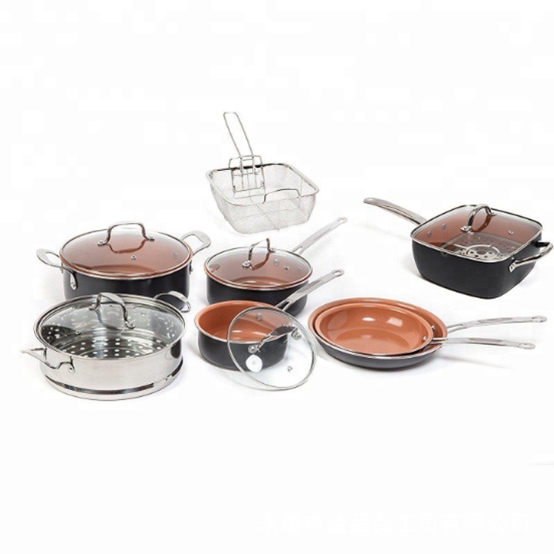 Yipinhong sartén sin humo cocina olla traje doble fondo antiadherente olla vapor leche olla regalo traje