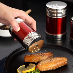 Factory direct sales stainless steel seasoning jar spice seasoning bottle porous rotating lid toothpick barrel barbecue tool pepper