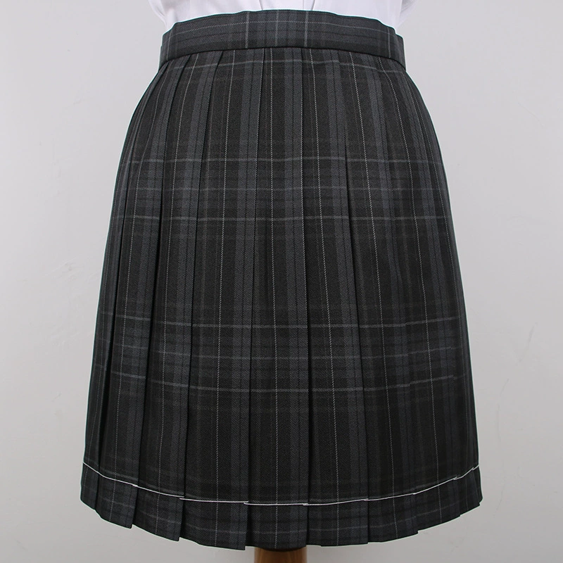 Японский колледж с высокой талией в клетку углерод & серая сетка юбка JK униформа юбка юбка плиссированная юбка школьная форма