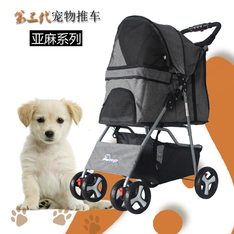 pet garden cart Three Dog carts new pattern Foldable pet wheelbarrow Small dogs Puppies garden cart Manufactor Direct selling