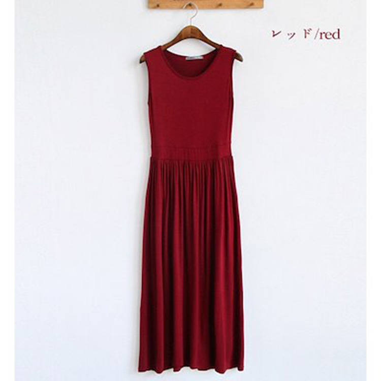 Stall Hot Wholesale Modal Long Skirt Vest Tight Waist Fold Pleated Long Skirt dress Slim-fit Slimming