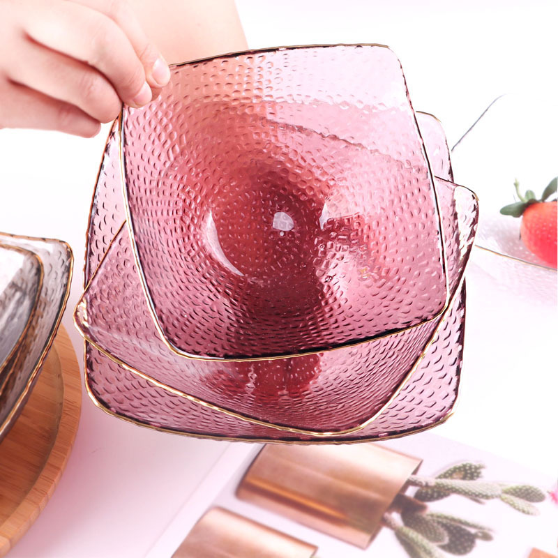 Nordic style glass bowl heat-resistant salad bowl creative personality household dessert bowl Bucket Bowl vegetable and fruit bowl tableware Nordic style glass bowl heat-resistant salad bowl creative personality household dessert bowl Bucket Bowl vegetable and fruit bowl tableware