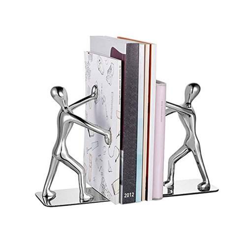 Kung Fu Book Holder Humanoid Book Backrest Ornament Creative Desktop Bookshelf Metal Book End Hand Push Book End Decoration