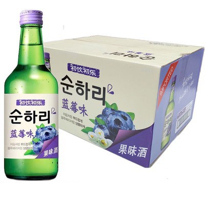 韩国进口 初饮初乐蓝莓味果味烧酒360ml*20瓶装