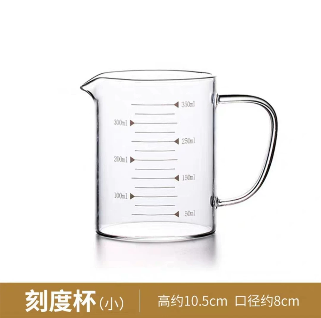 High borosilicate glass crystal measuring cup children's scale microwave oven heated cup breakfast cup oatmeal cup water tea cup