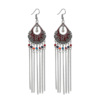 Ethnic earrings, long chain, crystal, boho style, ethnic style, European style, wholesale