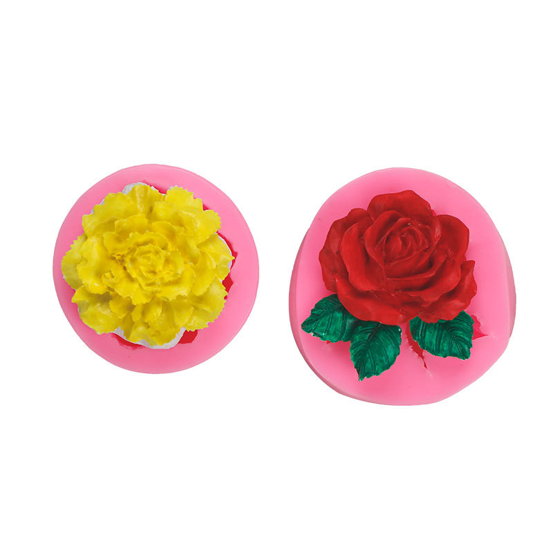 DIY girasol silicona fondant molde 3D tridimensional floreciente Rosa Clavel peonía flor forma epoxi molde