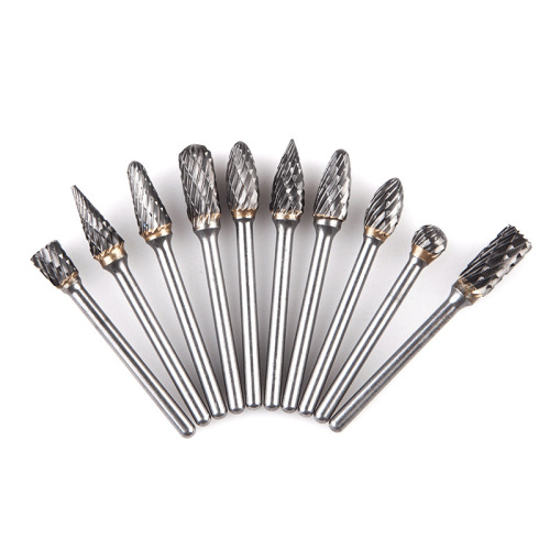 3mm tungsten steel grinding head single grain double grain rotary file tungsten steel milling cutter woodworking wood carving grinding head root carving carving knife