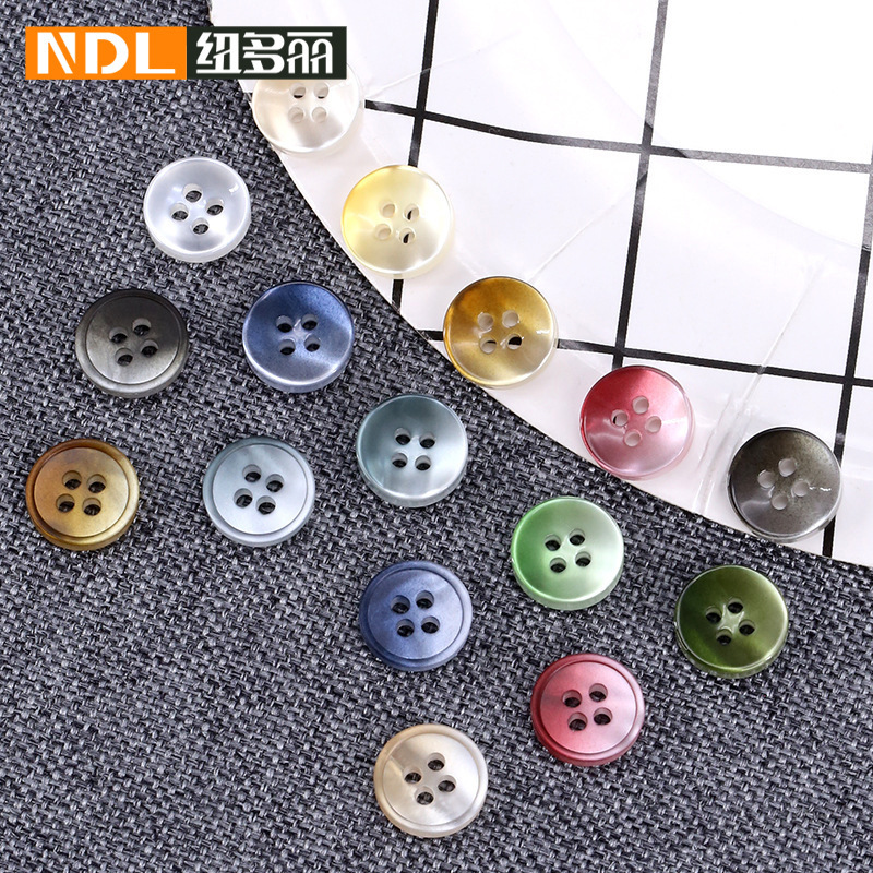 Colorful Resin Round Top Shirt Button Fashion All-match Women's Jacket High-end Clothes Shirt Small Button Button Button Colorful Resin Round Top Shirt Button Fashion All-match Women's Jacket High-end Clothes Shirt Small Button Button Button