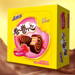 高樂高卷卷心600g 盒裝24枚巧克力牛奶味西式糕點蛋糕小零食