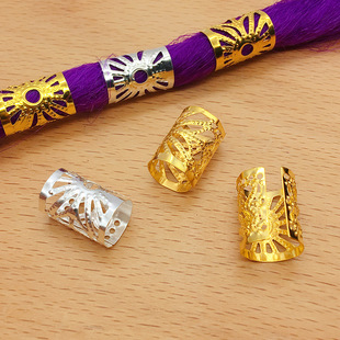 Wig dirty braid hair extension ring iron plating hollow braid decorative hair buckle DIY hair accessories in stock wholesale