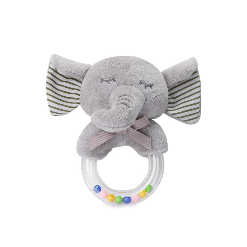 Animal de la historieta anillo de mano de partículas de goma anillo de mano de peluche muñeca campana de mano en stock al por mayor