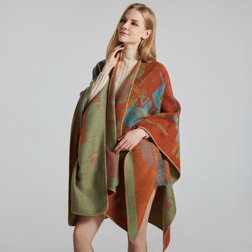 Ladies Scarf Shawl Creative New Fashion Fake Cashmere Tassel Opening Thick Large Overcoat Air Conditioner Warm Scarf